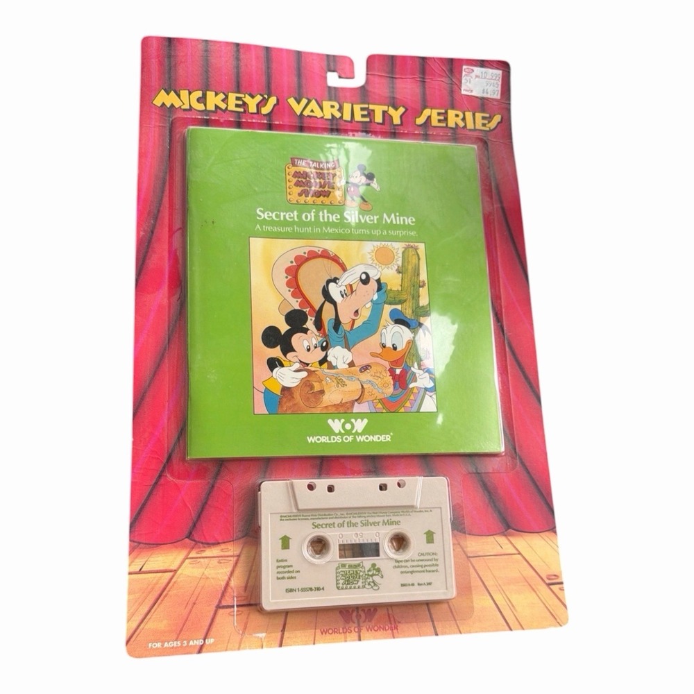 VINTAGE MICKEY'S VARIETY SERIES SECRET OF THE SILVER MINE BOOK & CASSETTE NOS